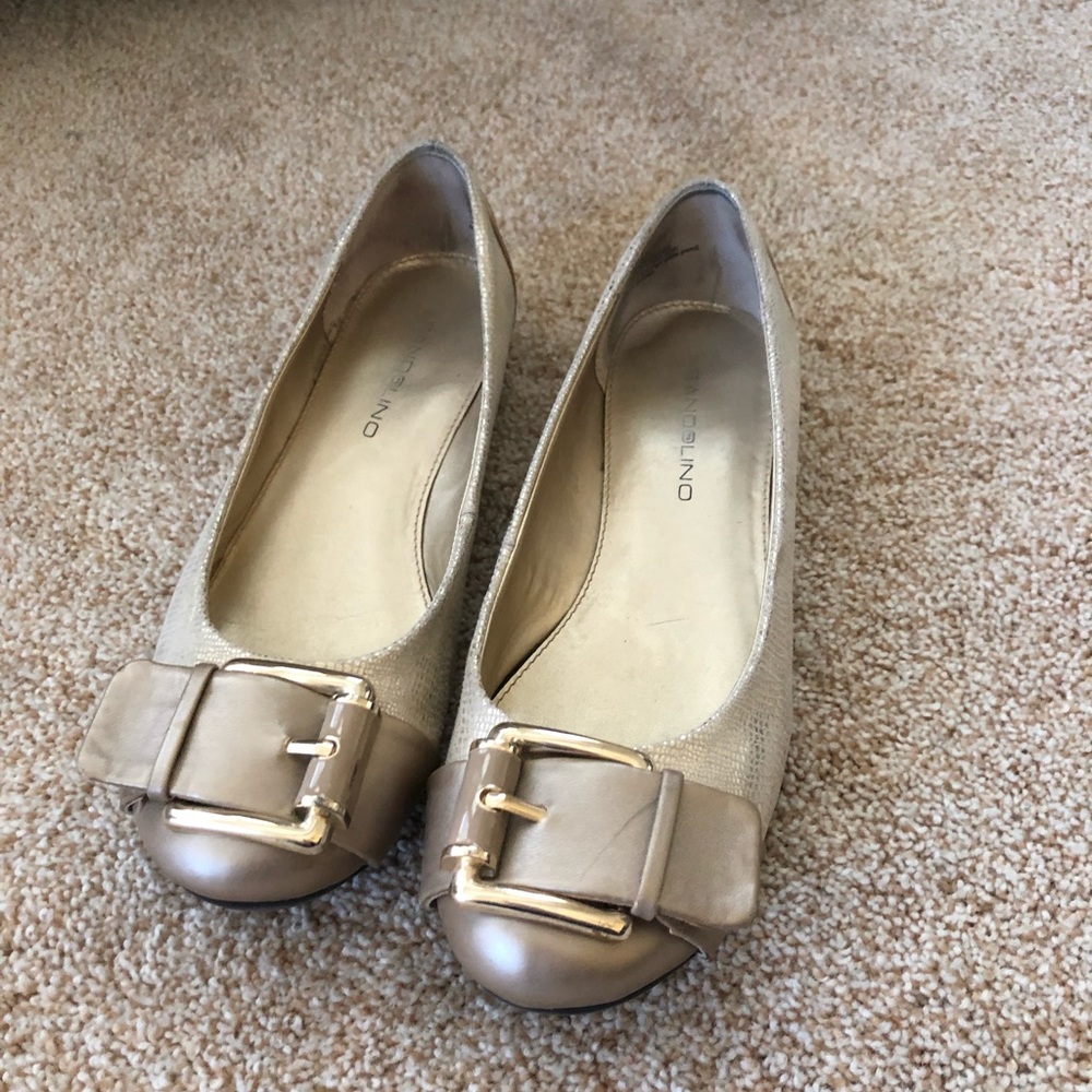 Sz 7.5 Gold Bandolino Flats